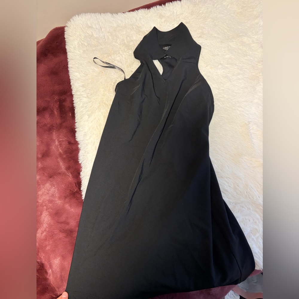 Calvin Klein One-Shoulder Black Dress